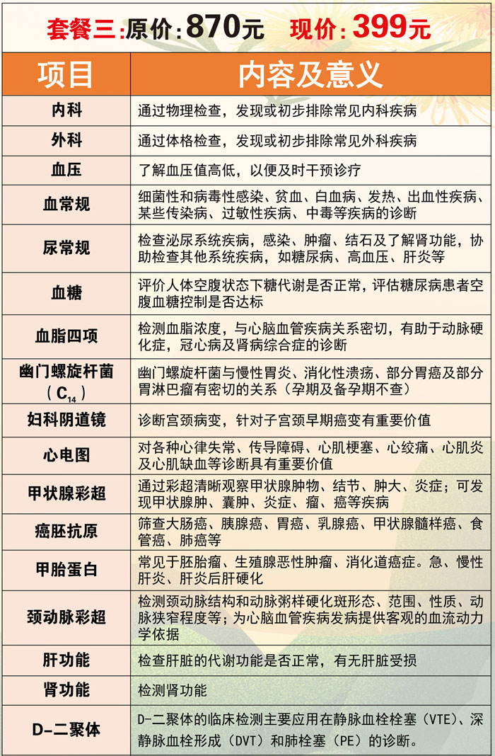 2023年济南齐鲁花园医院秋季惠民体检399元套餐